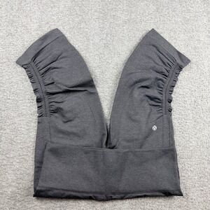 Lululemon Ebb to Street Crop Gray Ruched Seamless‎ Leggings Size 6 Yoga Pants